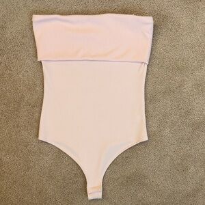 Pink Strapless Bodysuit